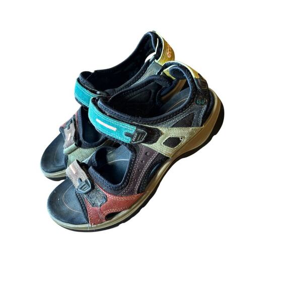Ecco woman’s Yucatan Hiking sandals sz 39 us 8 retro looking color way - Picture 5 of 6